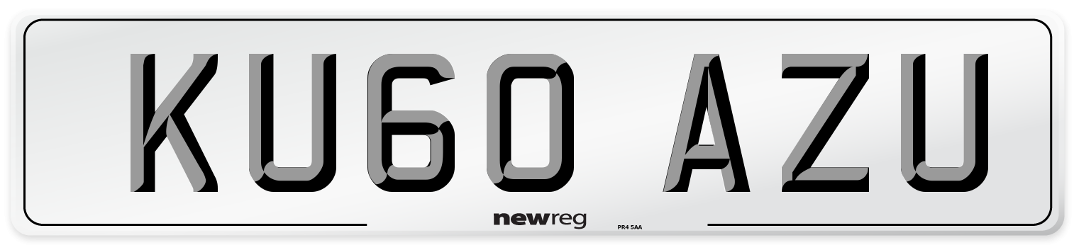KU60 AZU Number Plate from New Reg